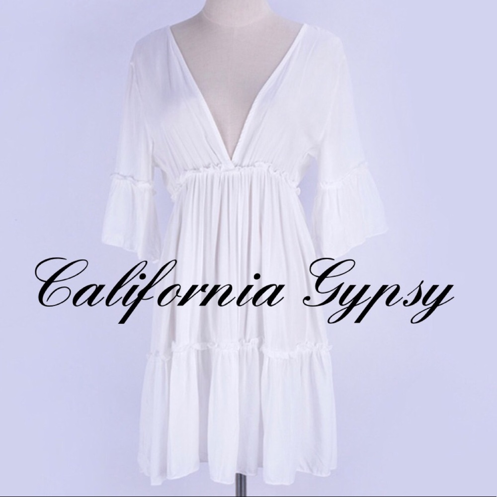 RESTOCKING🎉Resort Cotton Ruffle Dress Coverup - Picture 4 of 11